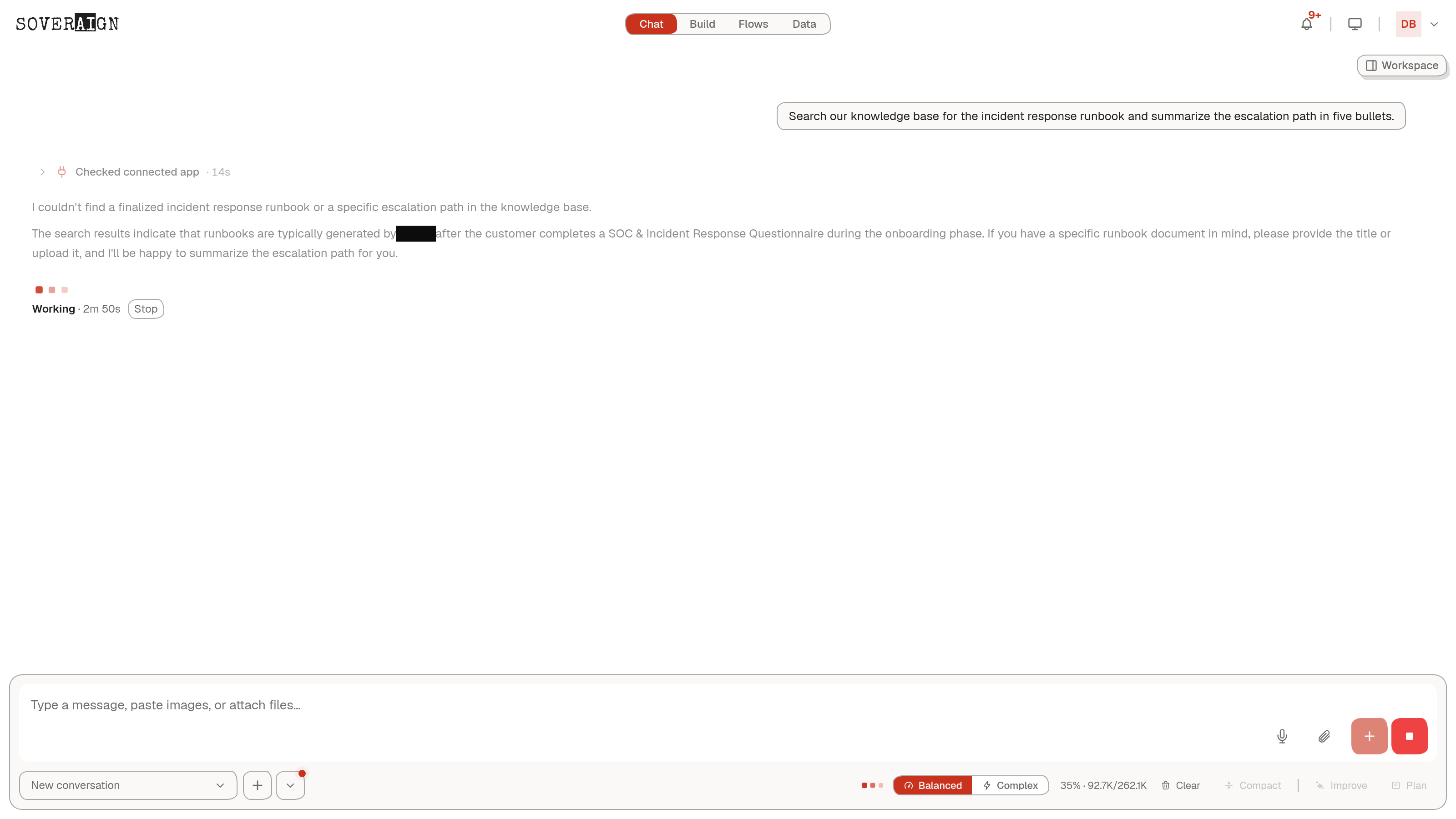 The account menu open with the Feedback item alongside Approvals, Files, and settings